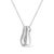 Contemporary .925 Sterling Silver Pave-Set Diamond Accent Double Curve 18" Pendant Necklace (I-J Color, I1-I2 Clarity) For Sale - Image 3 of 6