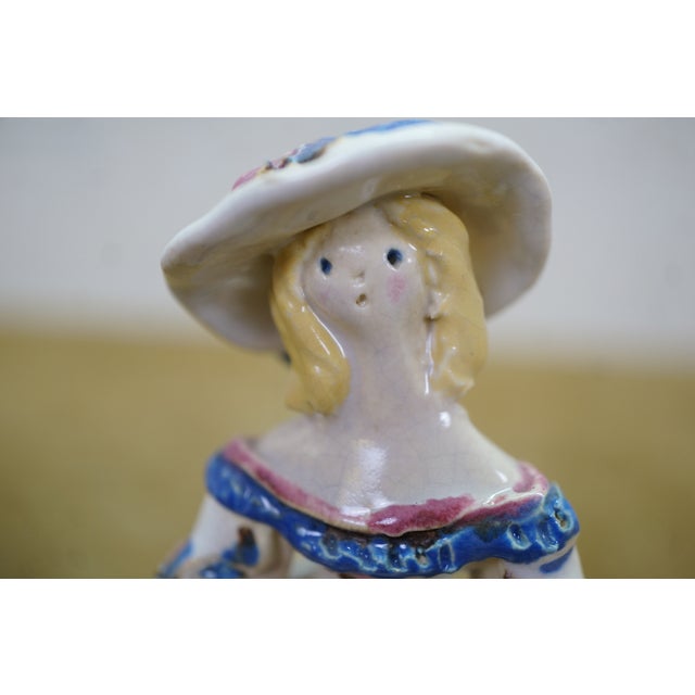 Vintage Arts & Crafts Overbeck Pottery Southern Belle Grotesque Figurine Indiana For Sale - Image 13 of 16