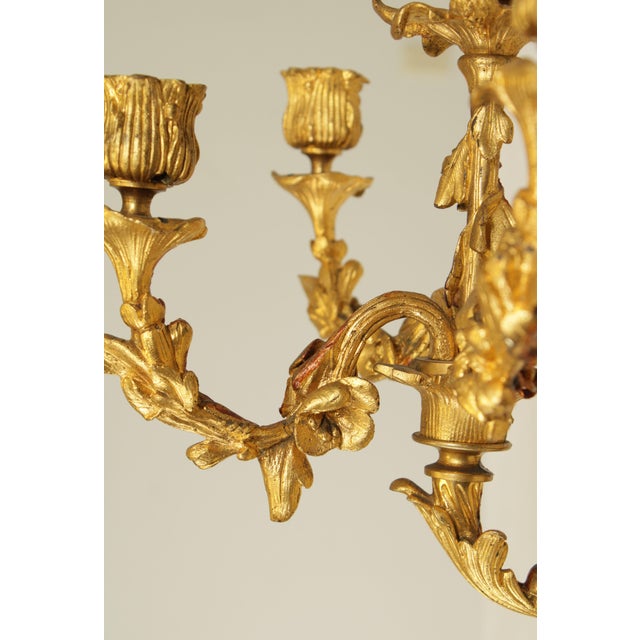 French Louis Xv Style Antique Dore Bronze Pair Candle Holders Wall