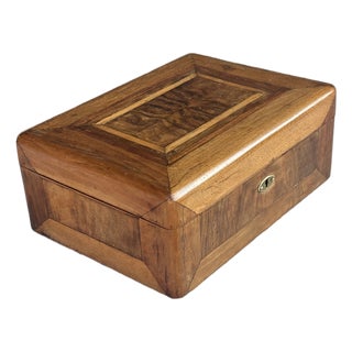 Italian Walnut Marquetry Jewelry Box, Circa 1880. For Sale