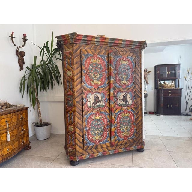 Biedermeier Rustic Farmhouse Cupboard For Sale - Image 8 of 18