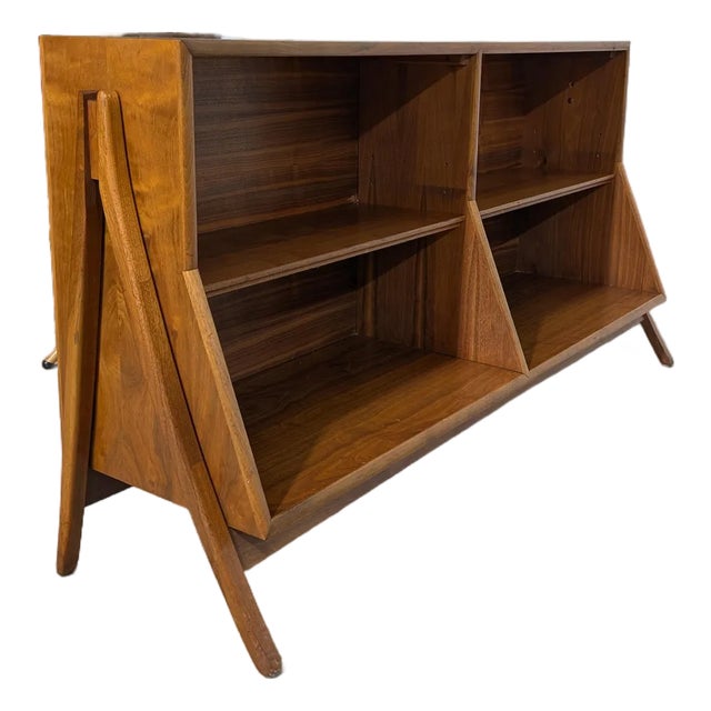 1960s Kipp Stewart & Stewart McDougall for Drexel Declaration Walnut Bookcase For Sale