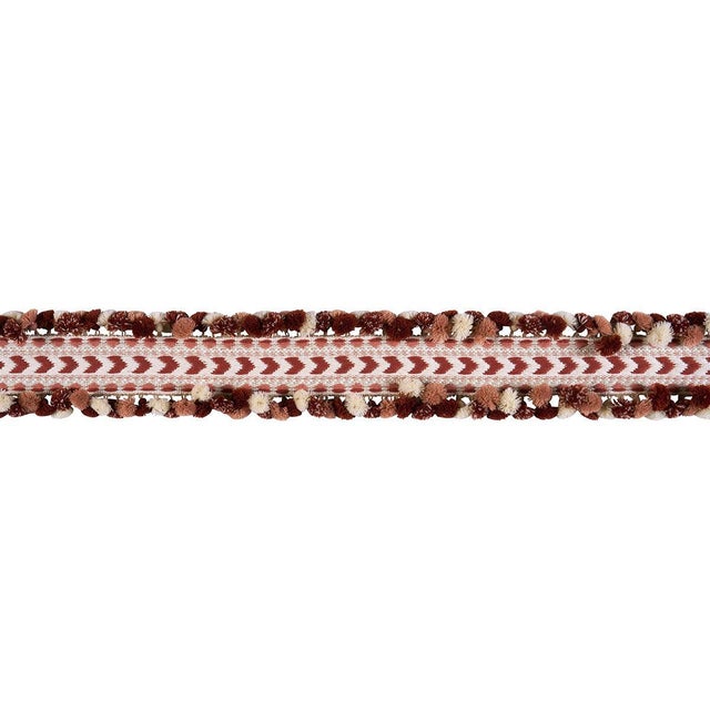 Inspired by traditional Peruvian textiles, Maracana Pom is a dimensional woven trim with playful, multi-colored pom-poms....