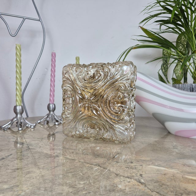 Mid-Century Amber Glass Flush Mount, Denmark, 1960s For Sale - Image 4 of 9