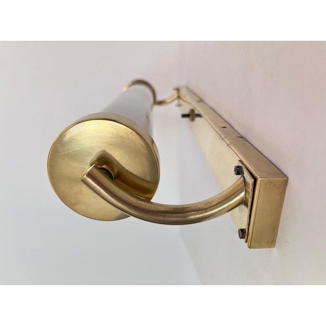 Brown Vintage Bauhaus Brass and Glass Wall Lamp, 1930s For Sale - Image 8 of 10