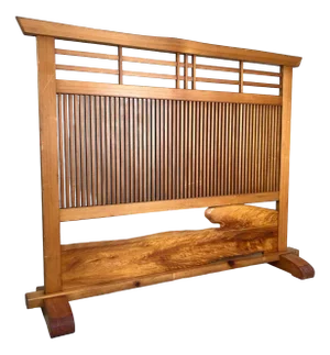 Vintage Japanese Wooden Screen Room Divider, Tategu Fittings, 1960s