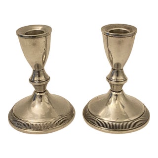 1930s Silver Candlestick Holders - a Pair For Sale