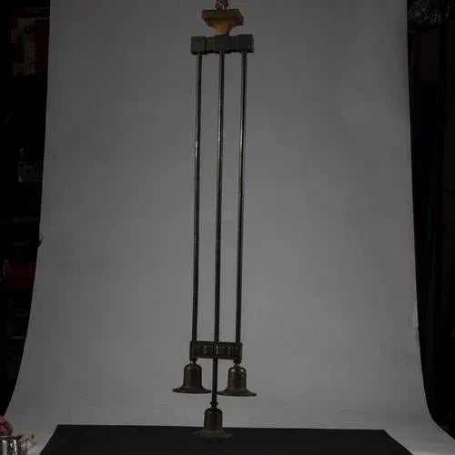 Metal Art Deco Haning Light in Brass & Metal For Sale - Image 7 of 9