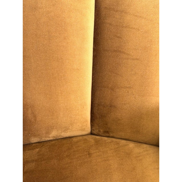 1940s Art Deco Twin Channel Club Chairs in Rust Velvet For Sale In Los Angeles - Image 6 of 12