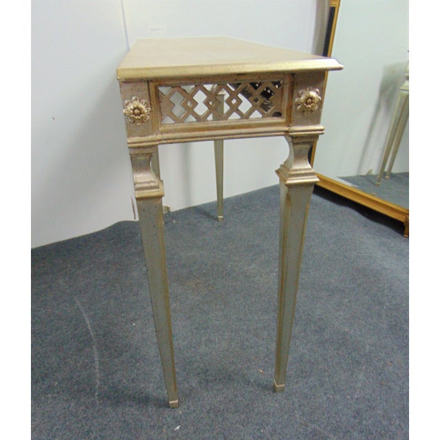 Silver Italian Florentine Silver Gilt Console Table For Sale - Image 8 of 9