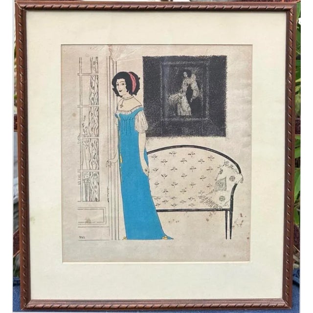 Paper Paul Iribe "Les Robes De Paul Poiret Racontées Par Paul Iribe" Original Stencil Art Circa 1908 With Watermark For Sale - Image 7 of 14