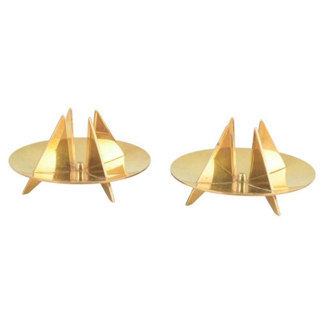 1960s Brass Candlesticks by Pierre Forssell for Skultuna, 1960s, Set of 2 For Sale - Image 5 of 5