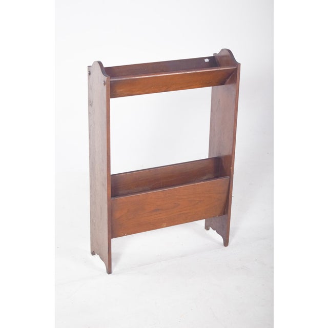 Portuguese Oak Magazine Rack, 1950s For Sale - Image 4 of 8