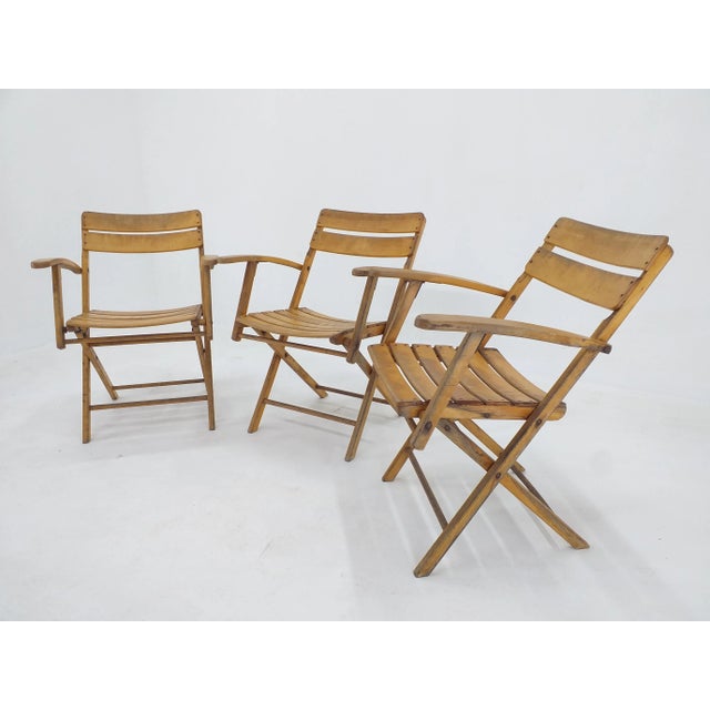 Brown Bauhaus Folding Armchairs from Naether, Germany, 1930s, Set of 3 For Sale - Image 8 of 13