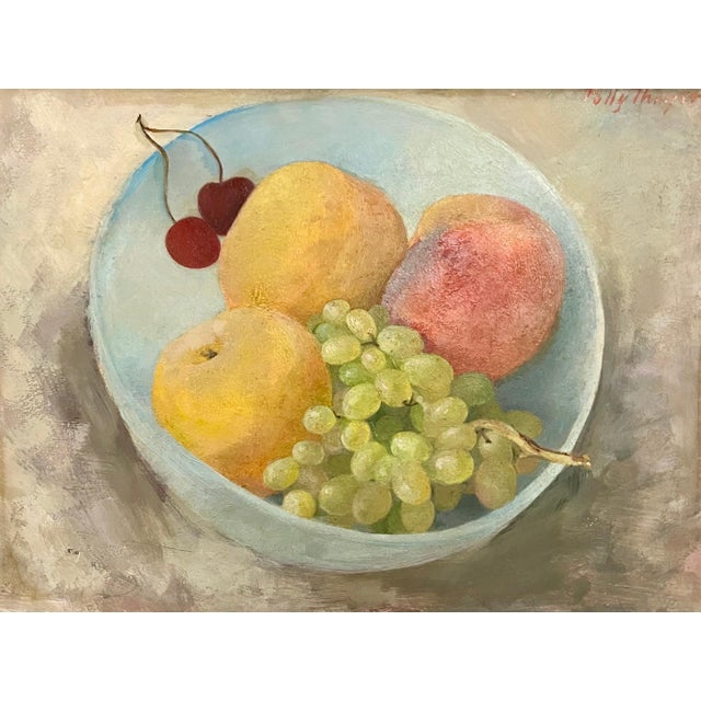 Polly Thayer Starr (1904-2006) Oil Painting Still Life Fruit Bowl Dimensions: Frame: 12.5" X 15.5", Image: 8.5" X 11.5"...