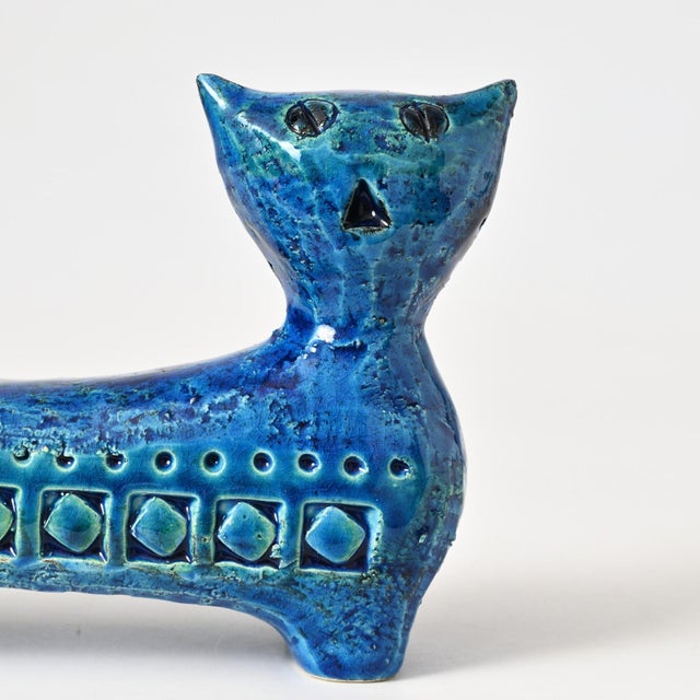 Rimini Blu Cat Figurine by Aldo Londi for Bitossi, 1960s For Sale - Image 9 of 11