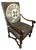 Majestic hand carved oak hacienda chair with acanthus leaf details from the 19th century. I reupholstered it with new...
