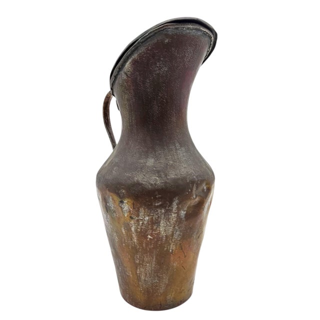 Traditional Late 19th Century Late Ottoman Hand-Forged Copper Water Pitcher With Tinned Interior, 15" For Sale - Image 3 of 11