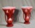 Pair of vases in the cut spirit, with annular base, in earthenware carrying under the funds the mark of the Manufacture...