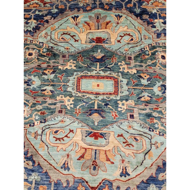 Traditional Handmade Traditional Design Wool Rug. 10'01" X 13'05" For Sale - Image 3 of 5