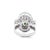 2020s 10.91 Carat Oval Jadeite Jade & Baguette Diamond Platinum Filigree Ring Size 6.5 For Sale - Image 5 of 7