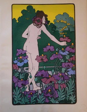 Hans Christiansen, The Shepherd's Hour, 1897, Original Lithograph