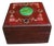 1980s Huali Wood Jewelry Box With Shell Inlay, Jade Disc and Gemstones For Sale
