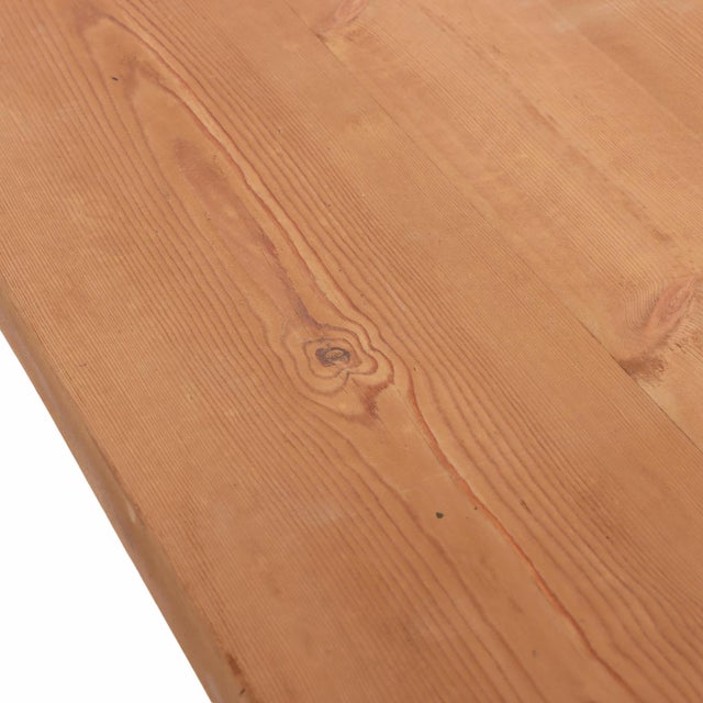 A Large French Pine Farmhouse Trestle Table, C. 1890. For Sale In Philadelphia - Image 6 of 8