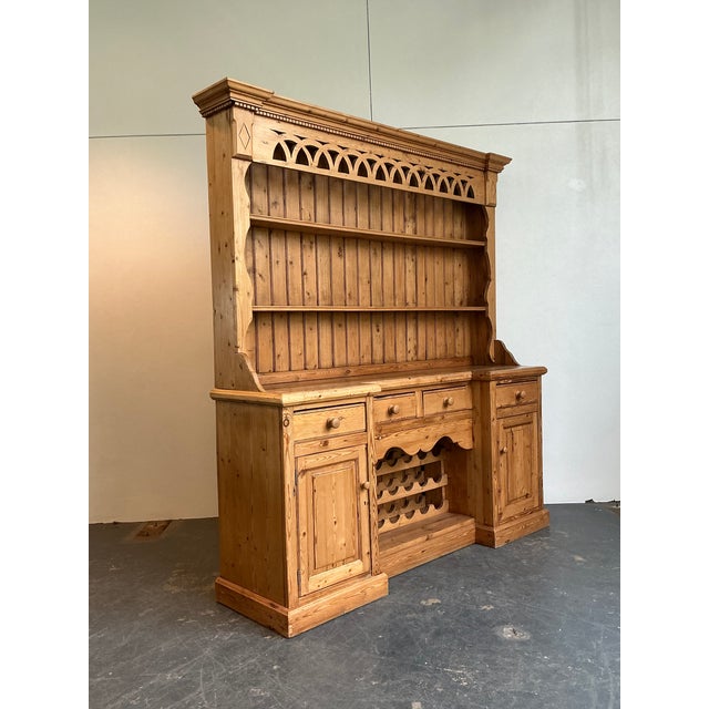 Late 20th Century Vintage Rustic Knotty Pine Hutch For Sale - Image 5 of 12