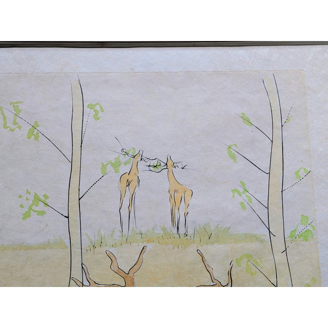 Salvador Dali, The Deer, Original Drypoint Etching with Hand-Colored Stencil on Japon Paper, 1974 For Sale - Image 9 of 12