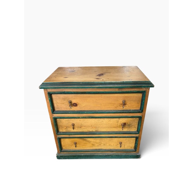 Antique American Rustic Pine Painted Vest of Drawers Dresser.