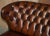 Hand Dyed Brown Leather Chesterfield Sofa For Sale - Image 6 of 15