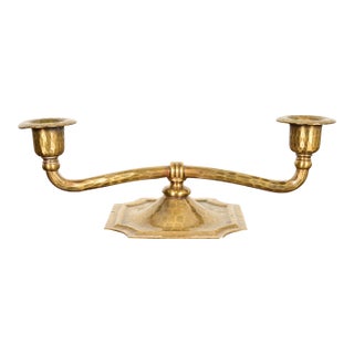 Roycroft Arts & Crafts Brass Finished Hammered Copper Candelabra For Sale
