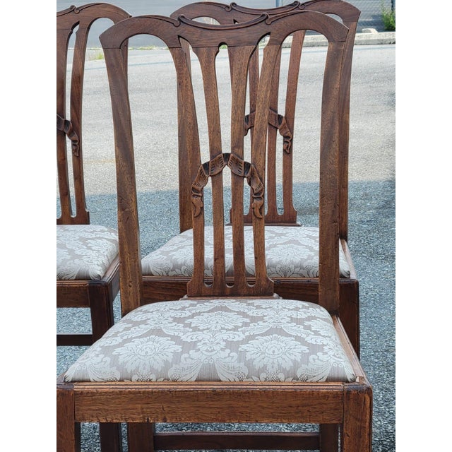 19th Century Solid Mahogany, 6 Dining Room Chairs. Chippindale Made in England For Sale In Philadelphia - Image 6 of 14