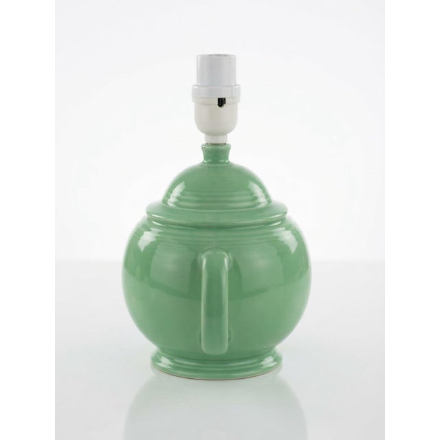 Late 20th Century Vintage Green Ceramic Teapot Accent Lamps - a Pair For Sale - Image 5 of 9