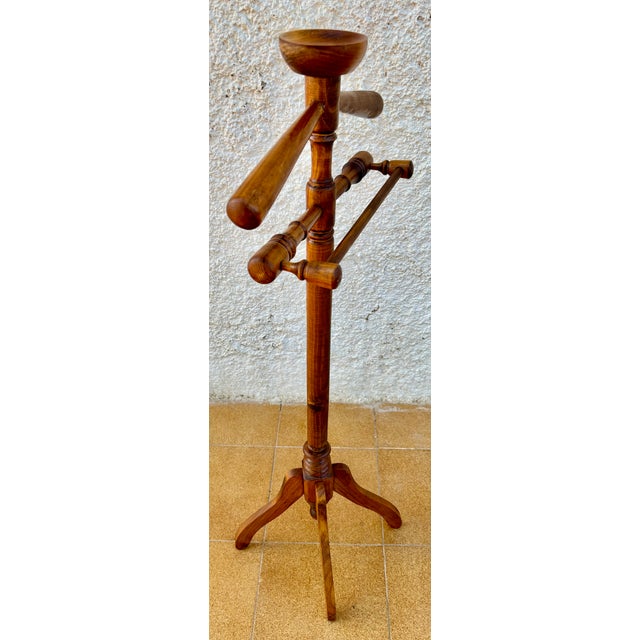 Vintage Spanish Coat Rack in Oak, 1950 For Sale - Image 11 of 14
