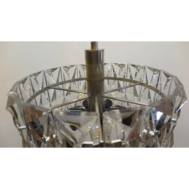 Silver 1960s Mid Century Prism Faceted Crystal Kinkeldey Pendant For Sale - Image 8 of 13