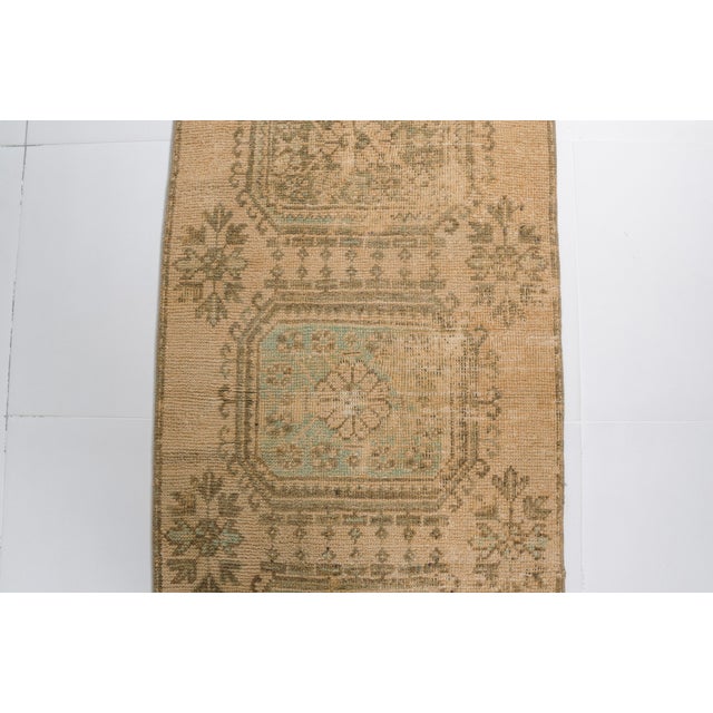 Eart Tones Oushak Vintage Runner For Sale - Image 6 of 9