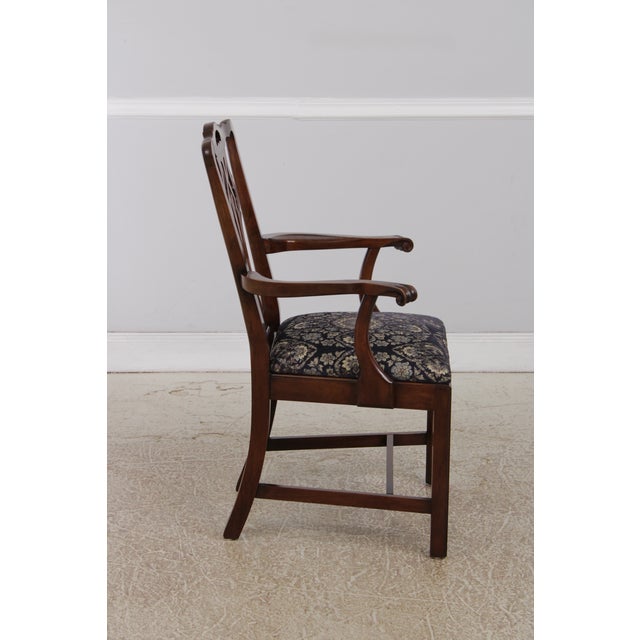1980s Statton Cherry Chippendale Style Armchair For Sale - Image 5 of 15