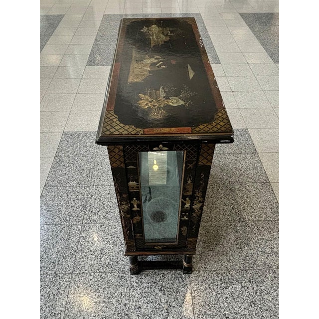 19th Century Pair of Antique Ebonized Chinoiserie Cabinets For Sale - Image 5 of 7