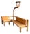 Corner Bench and Incorporated Floor Lamp attributed to Guillerme Et Chambron For Sale