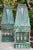 Pair of Monumental Art Deco Style Verdigris Copper & Brass Wall Lanterns For Sale - Image 15 of 16