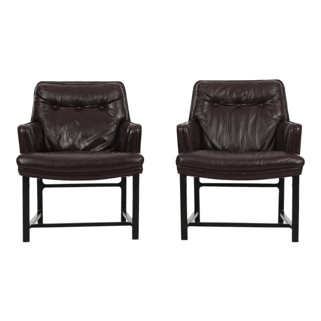 Edward Wormley for Dunbar Pull-Up Lounge Chairs - a Pair For Sale