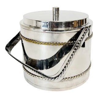 1970s Mid-Century Modern Gucci Silver-Plated Ice Bucket For Sale