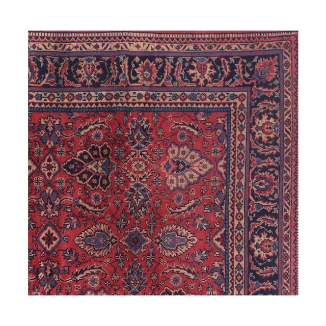 1950s Handwoven Turkish Sparta Area Rug 8'×8'9" For Sale - Image 4 of 6