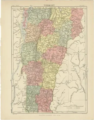 Antique Map of Vermont, 1888