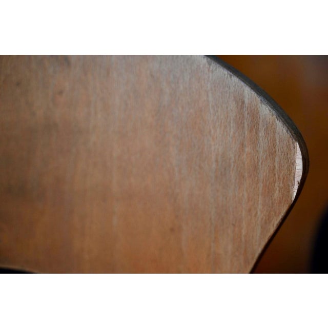 Wood Vintage Retro Gentiane Bistro Chairs with Tapered Legs and Red Faux Leather from Baumann, 1960s, Set of 4 For Sale - Image 7 of 18