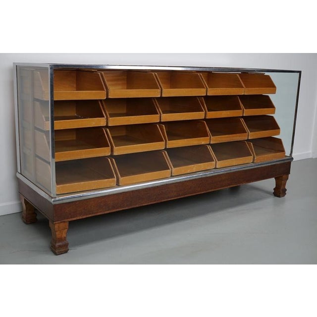 Metal Vintage British Maple & Oak Haberdashery Cabinet, 1930s For Sale - Image 7 of 18