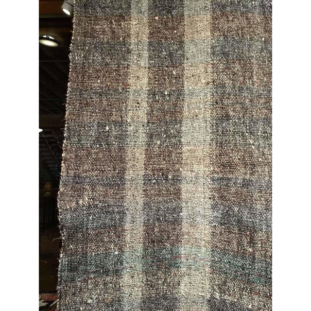 Vintage Turkish Kilim Rug, Handwoven Wool, Stripe Pattern, Ivory & Gray, 3x9 For Sale - Image 4 of 8