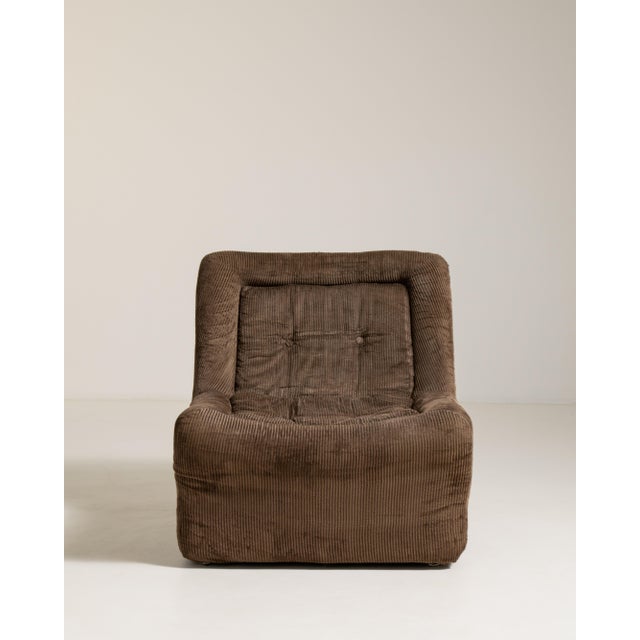Mid-Century Modular Lounge Chair with Corduroy Upholstery, Antique, France, 20th Century For Sale - Image 11 of 12